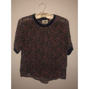 Anthropologie silk floral top